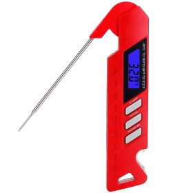 Digital BBQ Meat Thermometer, Instant Read w/4.33in Probe, Backlight, Calibration, IPX5 Waterproof - Liquid Beef